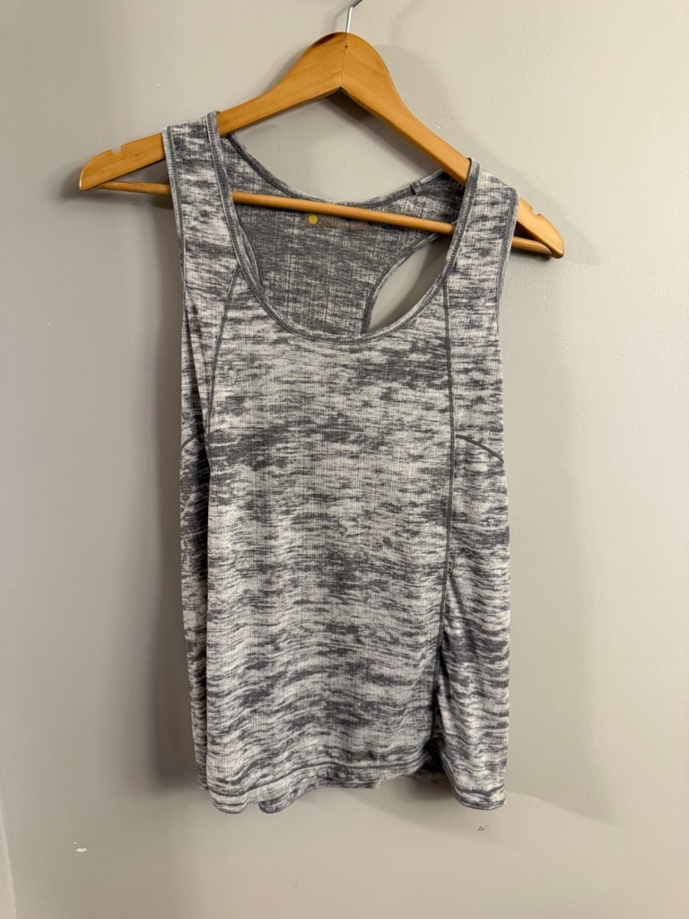 Zella gray racerback tank top size L athletic workout yoga activewear